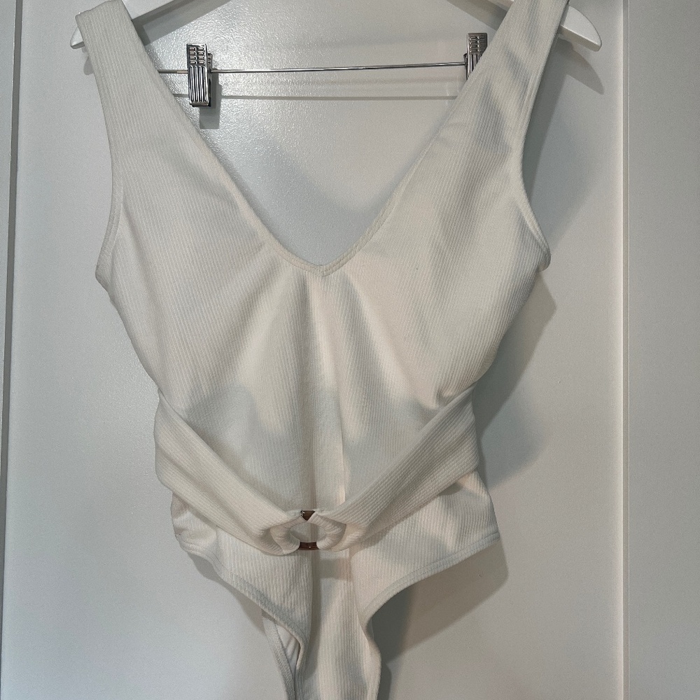 White cheeky one piece